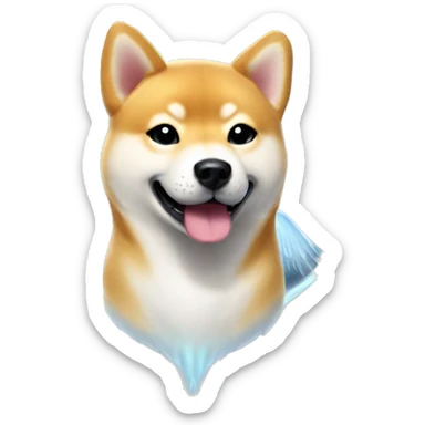 Shiba Inu angel | face | fantasy | halo | innocent | smiling face with halo sticker