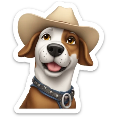 Cowboy dog sticker