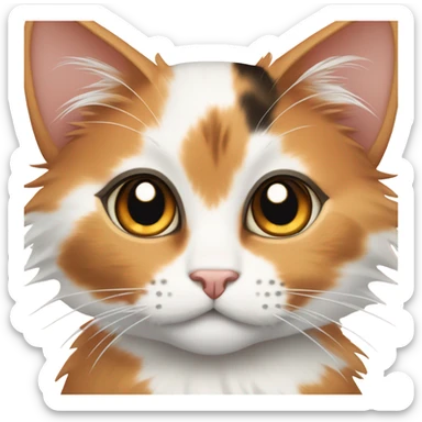 A calico girl cat with lashes sticker