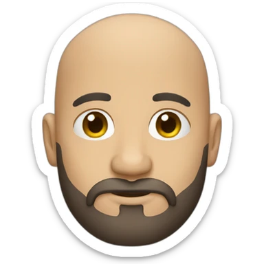 bald head man with beard sticker