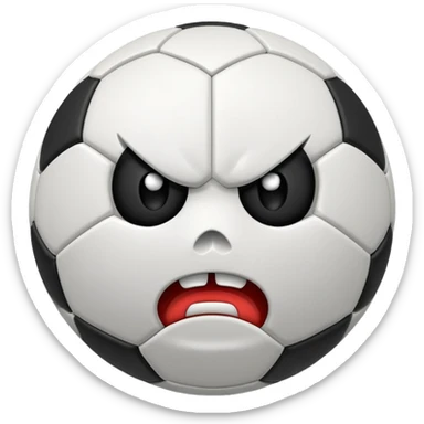 BALON DE FUTBOL CON CARAS ENFADOS sticker