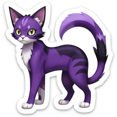 Purrloin-Delcatty-Pokémon-Fakémon-hybrid-creature (full body) sticker