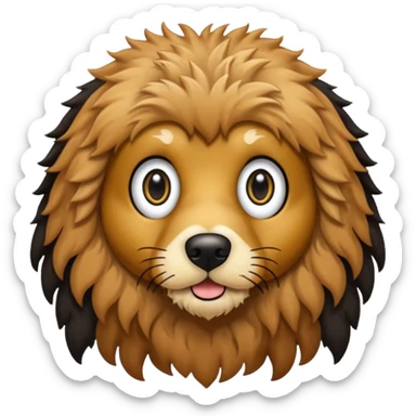 golden doodle that is a skinwalker with big eyes sticker