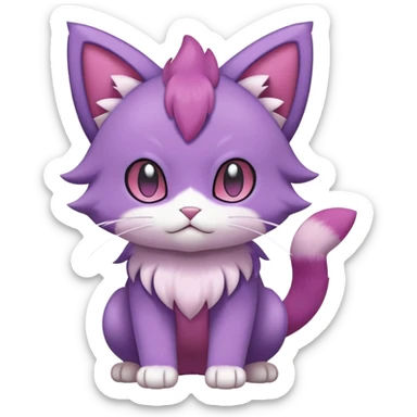 Purrloin-Skitty-Pokémon-Fakémon-hybrid-creature (full body) sticker