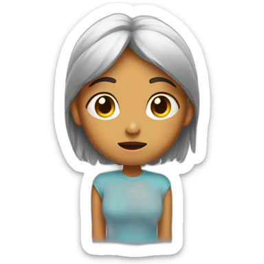 confused beautiful girl who meditates sticker