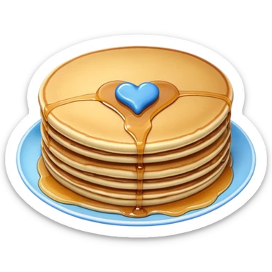 Pancake with blue heart sticker