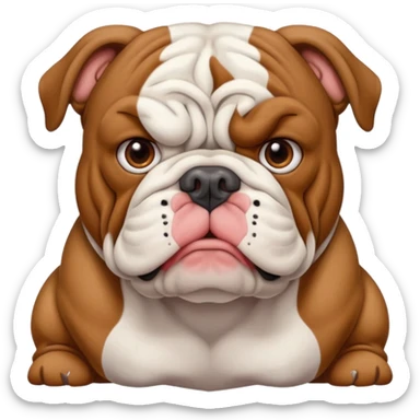 bulldog ingles atigrado con blanco sticker
