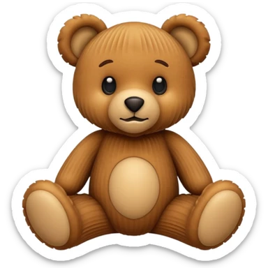 Corduroy texture teddy bear with ridges  sticker