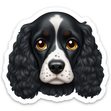 Black cocker spaniel dog with Heterochromia sticker