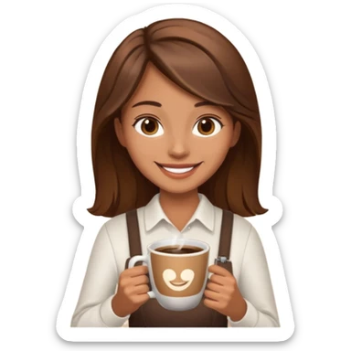 barista with only one big cup of coffee sticker