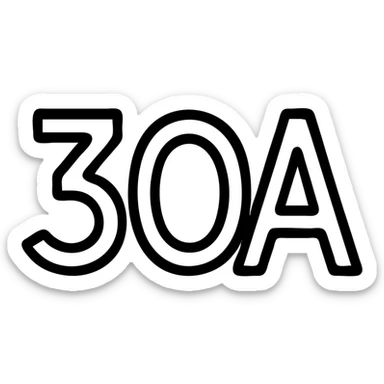 outlined icon of the 30A logo, modern and bold, suitable for app icon sticker