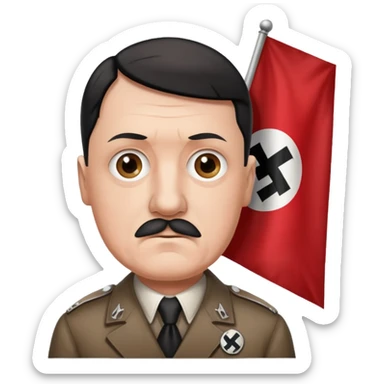 HITLER holding a nazi flag pls sticker