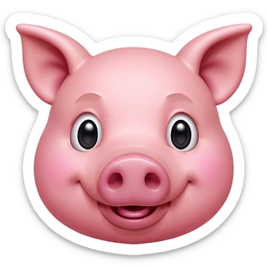 Cinematic Comical Pig Portrait Emoji, Head tilted dramatically with an exaggeratedly amused expression, featuring a striking rosy-pink hide with a playful snout and wide, expressive eyes filled with playful disbelief, Simplified yet hilariously expressive features, highly detailed, glowing with a slightly sassy glow, high shine, dramatic yet playful, stylized with an air of cheeky mischief, bright and endearing, soft glowing outline, capturing the essence of a spirited and over-the-top pig, so meme-worthy it feels like it could oink its way into internet fame instantly! sticker