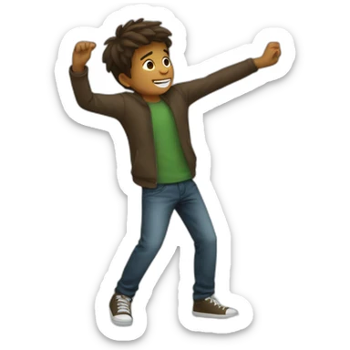 A boy do a dab sticker