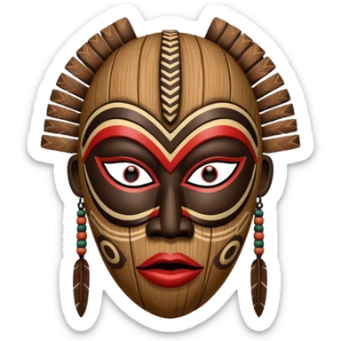 African tribal mask sticker