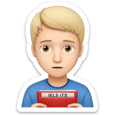 студентка грустная после провального экзамена IELTS смотрит свои результаты на сертификате с текстом IELTS на белом фоне  sticker