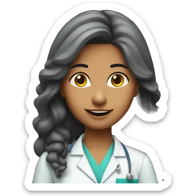 Long hair Indian girl dentist sticker