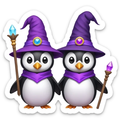 Creo uno de un pingüino mago con 2 cabezas sticker
