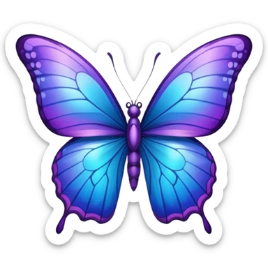 Blue purple magical mystical butterfly  sticker