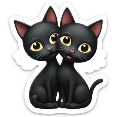 Two black cats in love sticker