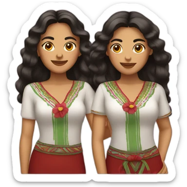 three mexican female friends sticker