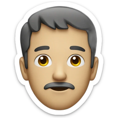 a man with baggy eyes and tired sticker