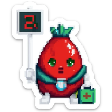 Make the sign, legs, and hands white while keeping the blood drop and the pixel art style the same. Remove the background. The original pixel art style does not support editing, so maintain the look as closely as possible. sticker