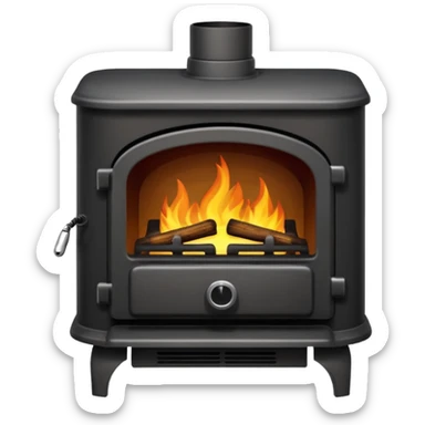 wood burning stove sticker