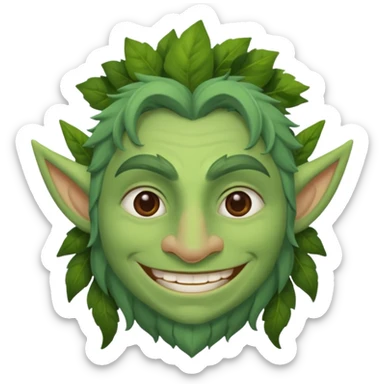 smiling green firbolg sticker