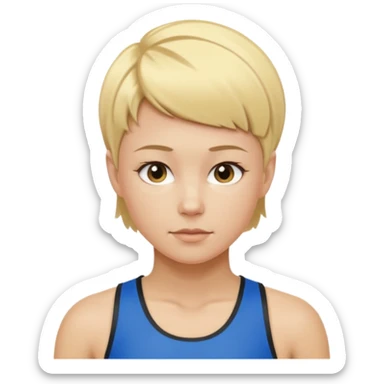blonde short haired athlete sticker