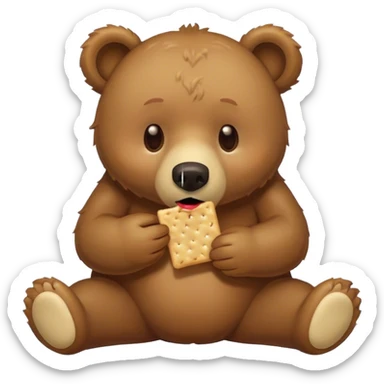 bear that is vomiting and eating a saltine cracker sticker