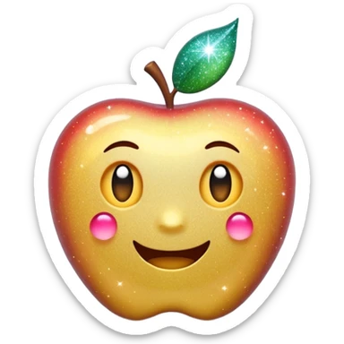 3D Apple-style emoji of fine, tiny glitter dust, sparkling brightly like magical dust. Small particles, glossy, smooth, soft shadows, white background.

 sticker