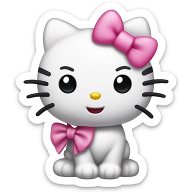 hello kitty with pink bow standing sticker