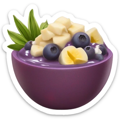 Un acai bowl con fresas y banana sticker
