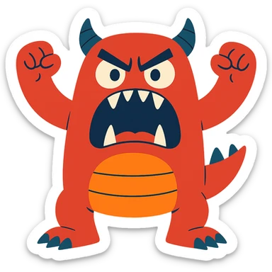 hungry and angry monster sticker