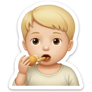 closed mouth and food infant of it sticker