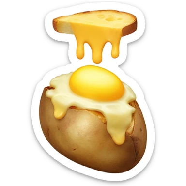 Baked potato with cheese and butter sticker
