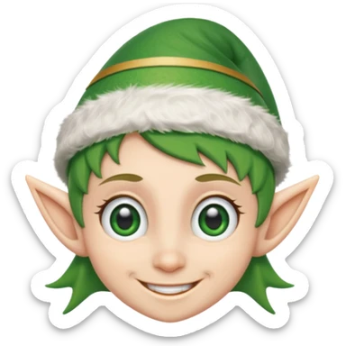 christmas elf head sticker