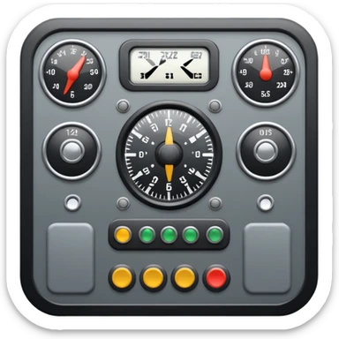 just the central flight panel of a cargo helicopter with a white backround sticker