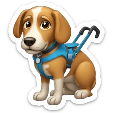 dog in wheelchair sticker