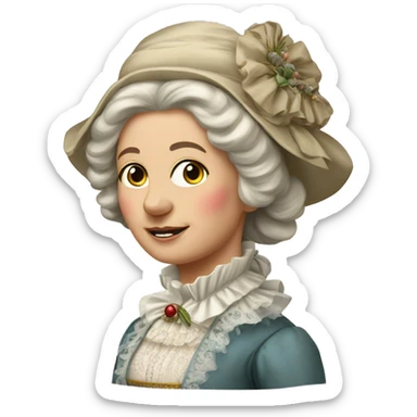 18th century Swiss lady in dress sticker