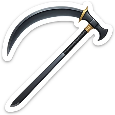 The scythe of the God of Death is long and straight. sticker