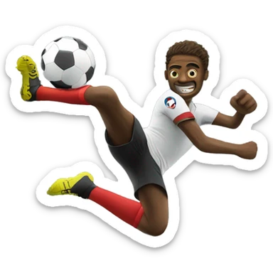 a footballer doing bicycle kick  sticker