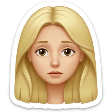 tired blond woman with long hair sticker