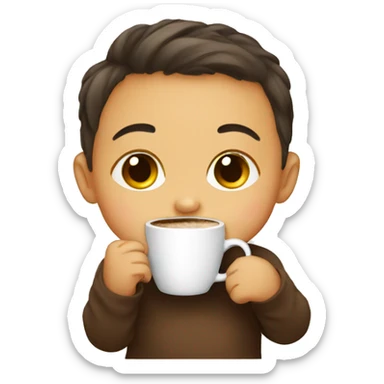 Baby drinking coffee sticker