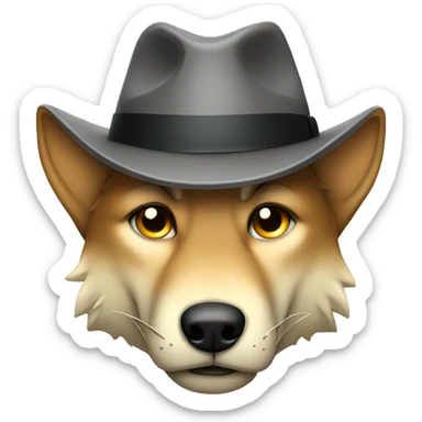 sad wolf with a fedora sticker
