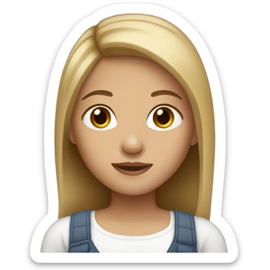 girl with straight dark blonde hair and brown eyes sticker