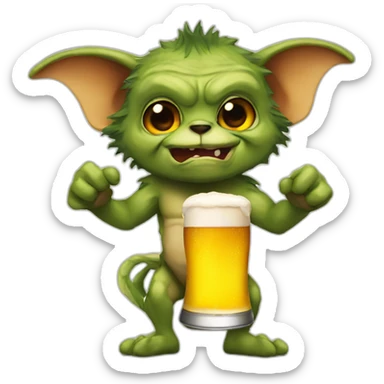 Gremlin with beer sticker