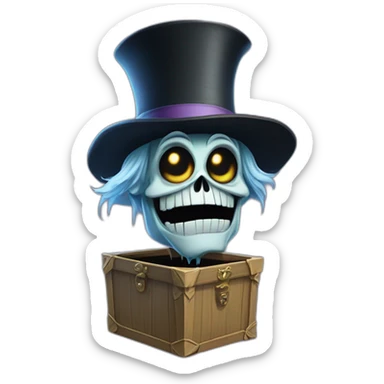the hatbox ghost from disney’s “haunted mansion” sticker