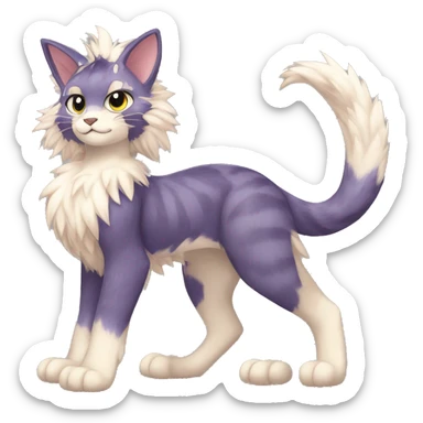Anthro Fur-Sona shiny sparkle feline-Fakémon Full Body sticker
